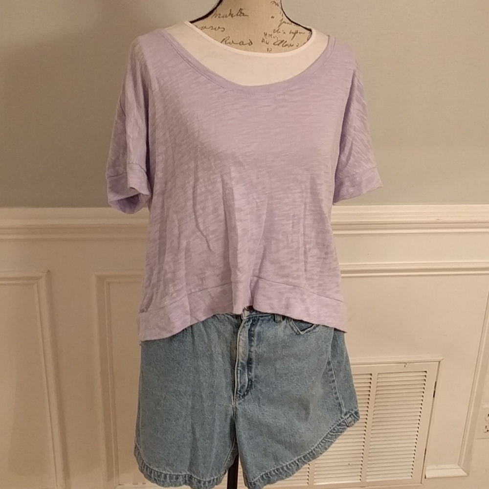 Top, Lilac, Hi-Lo hem